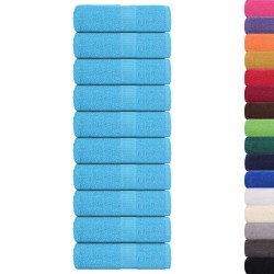 Serviettes d'invité 10 pcs turquoise 30x50cm 360g/m² 100% coton 