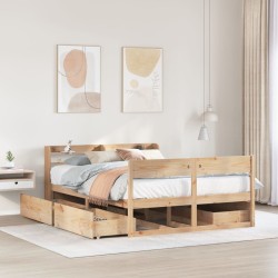Cadre de lit sans matelas 150x200 cm bois de pin massif 