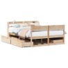 Cadre de lit sans matelas 150x200 cm bois de pin massif 