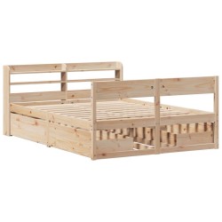 Cadre de lit sans matelas 150x200 cm bois de pin massif 