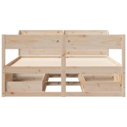 Cadre de lit sans matelas 150x200 cm bois de pin massif 