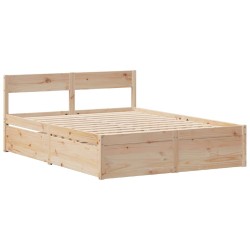 Cadre de lit sans matelas 150x200 cm bois de pin massif 