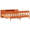 Lit bibliothèque sans matelas cire marron 180x200 cm pin massif 