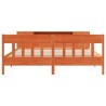 Lit bibliothèque sans matelas cire marron 180x200 cm pin massif 