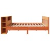 Lit bibliothèque sans matelas cire marron 180x200 cm pin massif 