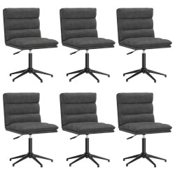 Chaises à manger lot de 6 noir similicuir 