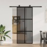 Porte coulissante avec kit de quincaillerie noir 90x205 cm 