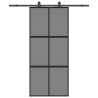 Porte coulissante avec kit de quincaillerie noir 90x205 cm 