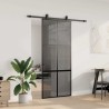 Porte coulissante avec kit de quincaillerie noir 90x205 cm 