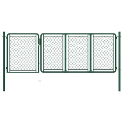 Portail de jardin Acier 100x350 cm Vert 