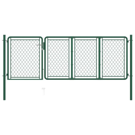 Portail de jardin Acier 100x350 cm Vert 