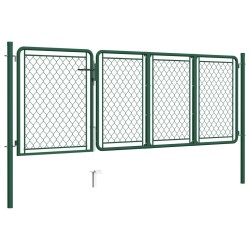 Portail de jardin Acier 100x350 cm Vert 