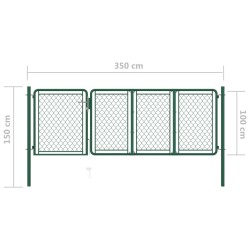 Portail de jardin Acier 100x350 cm Vert 