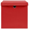Boîtes de rangement avec couvercles 4 pcs 28x28x28 cm Rouge 