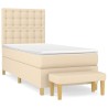 Sommier à lattes de lit avec matelas Crème 90x200 cm Tissu 