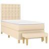 Sommier à lattes de lit avec matelas Crème 90x200 cm Tissu 