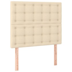 Sommier à lattes de lit avec matelas Crème 90x200 cm Tissu 