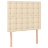 Sommier à lattes de lit avec matelas Crème 90x200 cm Tissu 