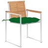 Chaises de jardin avec coussins lot de 2 Teck solide et acier 