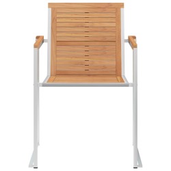 Chaises de jardin avec coussins lot de 2 Teck solide et acier 