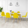 Chaises à manger lot de 6 Jaune moutarde Velours 