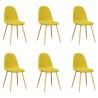 Chaises à manger lot de 6 Jaune moutarde Velours 