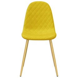 Chaises à manger lot de 6 Jaune moutarde Velours 