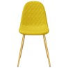 Chaises à manger lot de 6 Jaune moutarde Velours 
