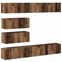 Ensemble de meuble TV mural 6 pcs vieux bois bois d'ingénierie 