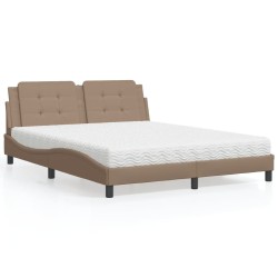 Lit avec matelas cappuccino 160x200 cm similicuir 