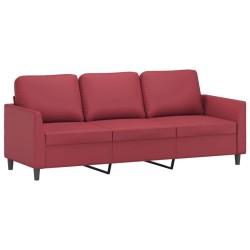 Ensemble de canapés 2 pcs et coussins Rouge bordeaux Similicuir 
