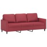 Ensemble de canapés 2 pcs et coussins Rouge bordeaux Similicuir 