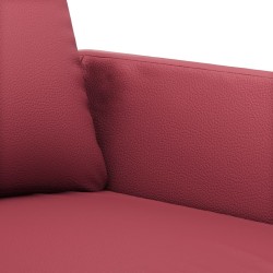 Ensemble de canapés 2 pcs et coussins Rouge bordeaux Similicuir 