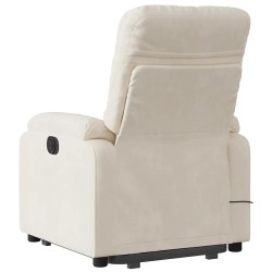 Fauteuil inclinable de massage électrique beige microfibres 