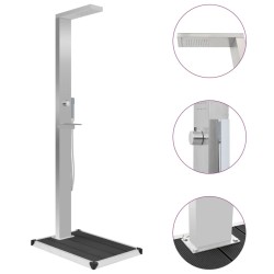 Douche d'extérieur avec receveur de douche WPC Acier inoxydable 