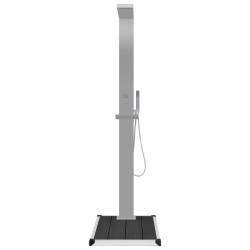 Douche d'extérieur avec receveur de douche WPC Acier inoxydable 