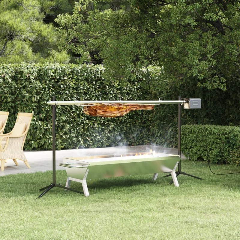 Ensemble de grille et de plateau automatique pour barbecue inox 