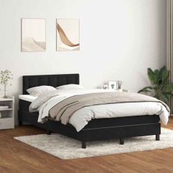 Sommier à lattes de lit avec matelas noir 120x210 cm velours 
