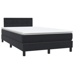Sommier à lattes de lit avec matelas noir 120x210 cm velours 
