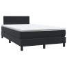 Sommier à lattes de lit avec matelas noir 120x210 cm velours 