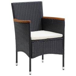 Ensemble à manger de jardin avec coussins 7 pcs Noir 
