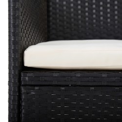 Ensemble à manger de jardin avec coussins 7 pcs Noir 
