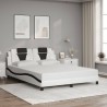 Cadre de lit avec LED sans matelas blanc et noir 160x200 cm 