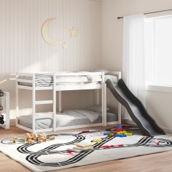 Lit superposé avec toboggan et échelle sans matelas 80x200 cm 