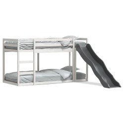 Lit superposé avec toboggan et échelle sans matelas 80x200 cm 