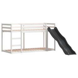 Lit superposé avec toboggan et échelle sans matelas 80x200 cm 