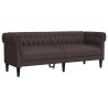 Canapé Chesterfield 3 places marron foncé tissu 