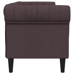 Canapé Chesterfield 3 places marron foncé tissu 