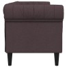 Canapé Chesterfield 3 places marron foncé tissu 