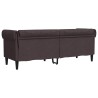 Canapé Chesterfield 3 places marron foncé tissu 